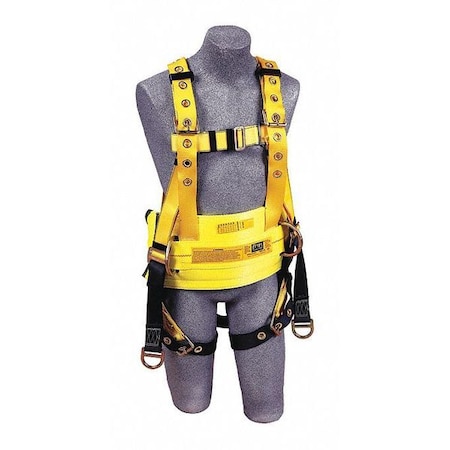 3M Dbi-Sala Delta(TM) Full Body Harness, L, 420 lb., Mating Chest/ Tongue Leg Straps, Back, Lifting D-Ring 1106353
