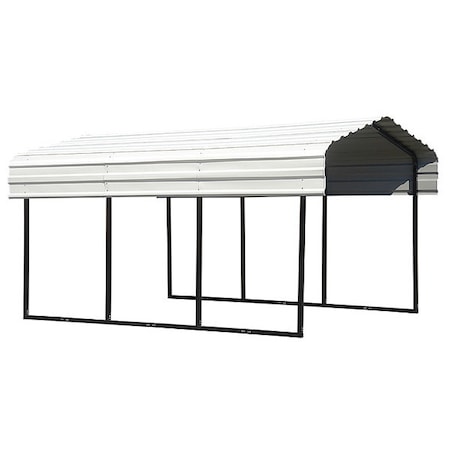 Arrow Storage Products Steel Carport, 10x20x7 ft., Black/Eggshell CPH102007