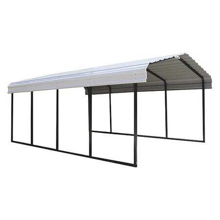 Arrow Storage Products Steel Carport 12 x 20 x 7 ft. Galvanized Black/Eggshell CPH122007