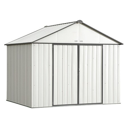 Arrow Storage Products 502 cu. ft. Steel Storage Shed, Cream With Charcoal Trim EZ10872HVCRCC