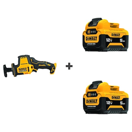 Dewalt Recip Saw 12V, w/ 2 Bonus Batteries DCS312B/DCB126/DCB126