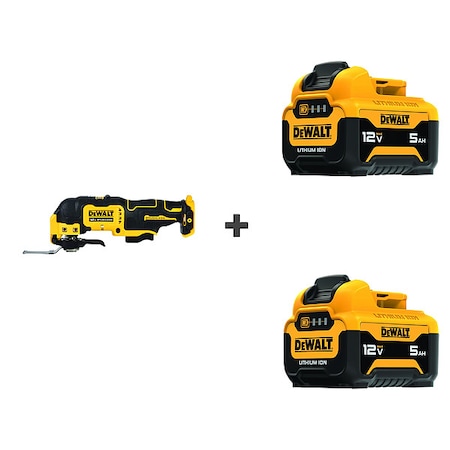 Dewalt Oscillating Tool, 12V, Cordless, 3.2  Degrees Oscillation Angle DCS353B/DCB126/DCB126