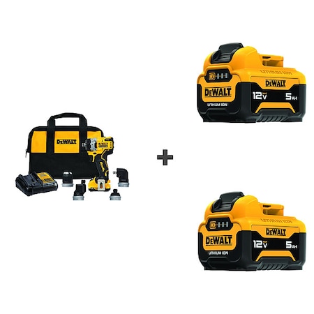 Dewalt Drill/Driver, 3/8 in, 12V DC DCD703F1/DCB126/DCB126