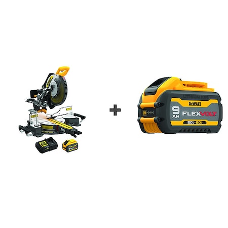Dewalt Cordless Miter Saw, 12 in Blade Dia., Max Blade Speed: 3,800 RPM 1 in Arbor Size DCS781X1/DCD609