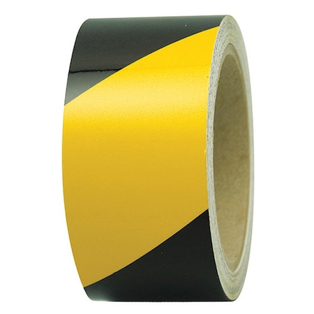 Incom Hazard Engineer Grade Reflective Tape Yellow/Black, 2" W x 30 ft. L RST106