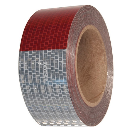 Incom Conspicuity DOT-C2 Reflective Tape Red/White, 2" W x 30 ft. L V57203SR