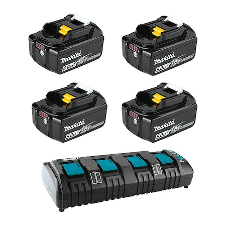 Makita Battery and Charger Combo BL1860B-4 + DC18SF