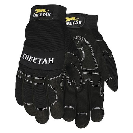 Mcr Safety MCR Safety Multi-Task Mechanics Gloves, Synthetic Leather Palm, Spandex Back, L, Black 935CHL