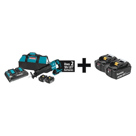 Makita Cordless Reciprocating Saw Kit, 36.0V XRJ06PT + BL1850B-2