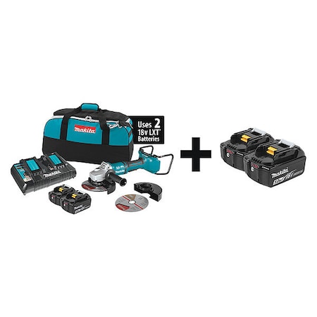 Makita Angle Grinder Kit, 36V DC, 7 in Wheel Dia. XAG12PT1 + BL1850B-2