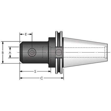 Ultra-Dex Usa End Mill Holder, 1.000" Size, 1.38" Proj. CT50-EM100-138-G6