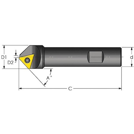 ULTRA-DEX USA Chamfer Mill, 0.750" x 4.000" Size E45C-D.188-1-.750-3