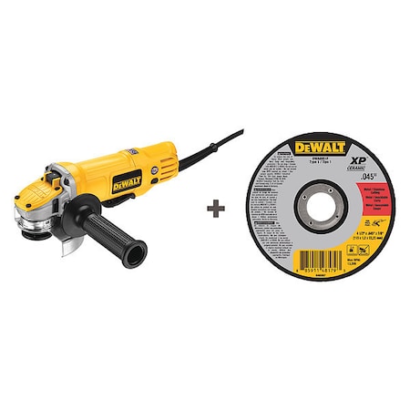 Dewalt Angle Grinder, 4-1/2" Wheel Dia., 120VAC, Includes Abrasive Cut-Off Wheel DWE4120N/DWA8951F