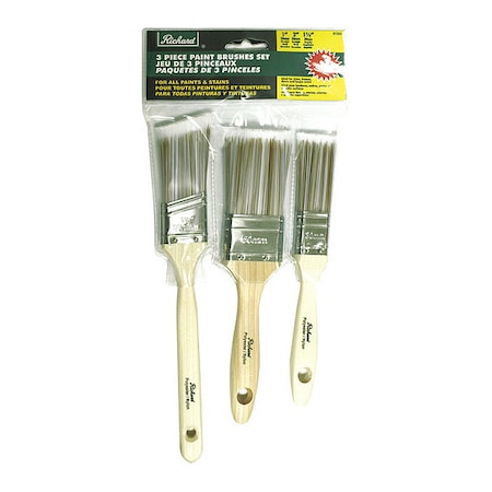 Richard 1", 2" Straight, 1-1/2" Angle Angle, Straight Paint Brush Set, Wood Handle 81303