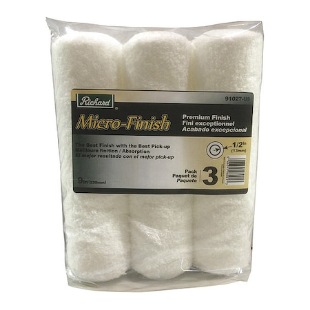 Richard 9" Paint Roller Cover, 1/2" Nap, Microfiber 91027-US
