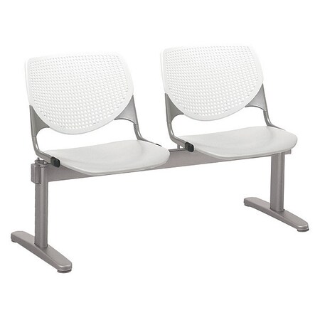 Kfi Kool Beam Seat Beam Seating, Gray Back, 47 in W 22 in L 31 in H, Polypropylene Seat 2300BEAM2-BP08-SP13