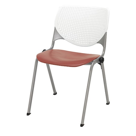 Kfi Poly Stack Chair, Coral Seat 2300-BP08-SP41