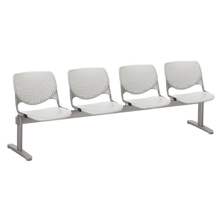 Kfi Kool Beam Seat Beam Seating, Gray Back, 95 in W 22" L 31" H, Polypropylene Seat 2300BEAM4-P13