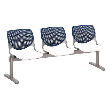 Kfi Kool Beam Seat Beam Seating, 71 in W 22" L 31" H, Polypropylene Seat 2300BEAM3-BP03-SP08
