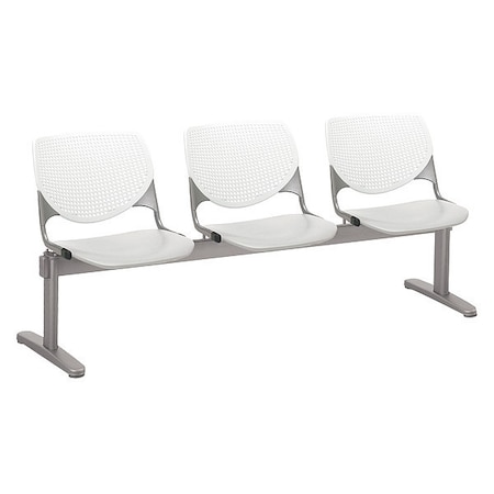 Kfi Kool Beam Seat Beam Seating, Gray Back, 71 in W 22" L 31" H, Polypropylene Seat 2300BEAM3-BP08-SP13