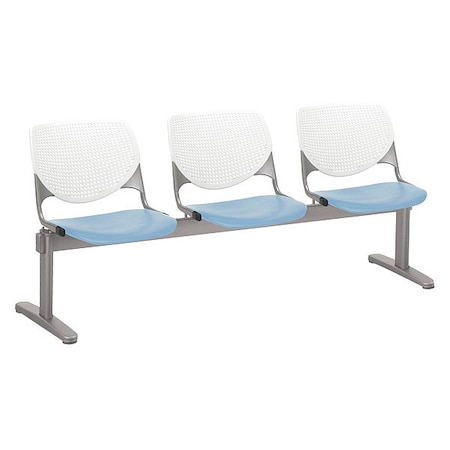 Kfi Kool Beam Seat Beam Seating, Blue Back, 71 in W 22" L 31" H, Polypropylene Seat 2300BEAM3-BP08-SP35