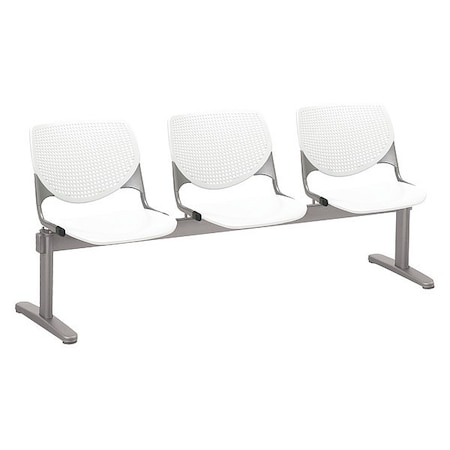 Kfi Kool Beam Seat Beam Seating, White Back, 71 in W 22" L 31" H, Polypropylene Seat 2300BEAM3-P08