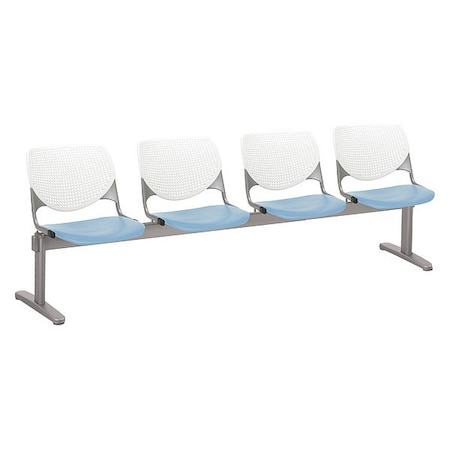 Kfi Kool Beam Seat Beam Seating, Blue Back, 95 in W 22" L 31" H, Polypropylene Seat 2300BEAM4-BP08-SP35