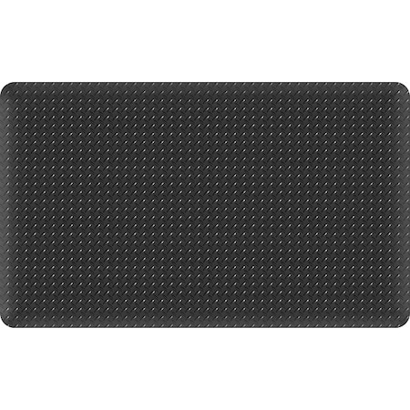 Apache Mills Antifatigue Mat, 3 ft L x 5 ft W, 11/16 in Thickness, Vinyl, Solid Black 3927709003x5