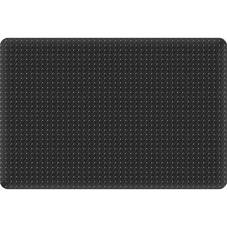 Apache Mills Antifatigue Mat, 2 ft L x 3 ft W, 15/16 in Thickness, Vinyl, Solid Black 3926709002x3