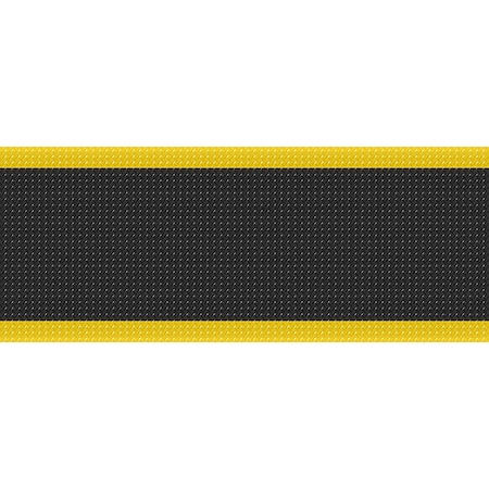 Apache Mills Antifatigue Mat, 3 ft L x 75 ft W, 15/16 in Thickness, Vinyl, Black/Yellow 3926709033x75