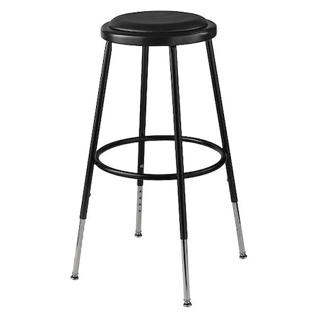 National Public Seating Adjustable Stool, Steel, Vinyl, Black 6424H-10