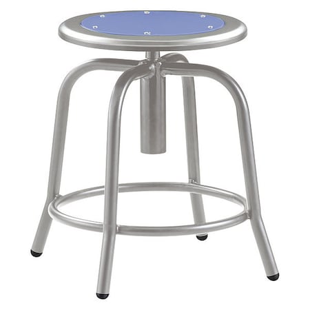 National Public Seating Adj. Stool, Blue Seat, Gry Frame, 18" H 6805-02