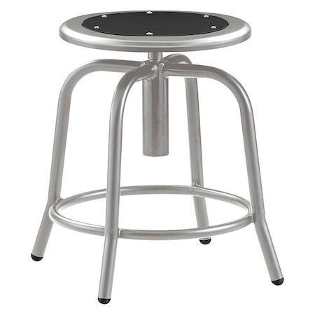 National Public Seating Adj. Stool, Blk Seat, Gry Frame, 18" H 6810-02