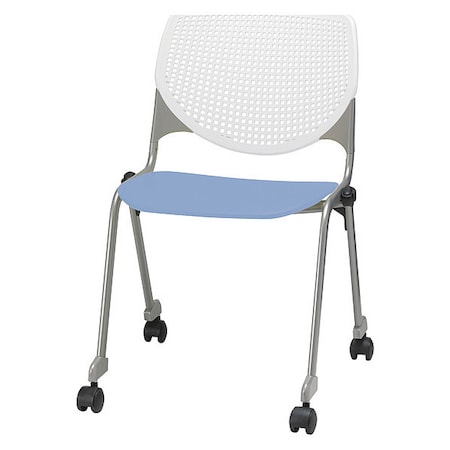 Kfi Poly Stack Chair, Peri Blue Seat CS2300-BP08-SP20