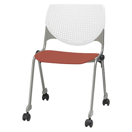 Kfi Poly Stack Chair, Coral Seat CS2300-BP08-SP41