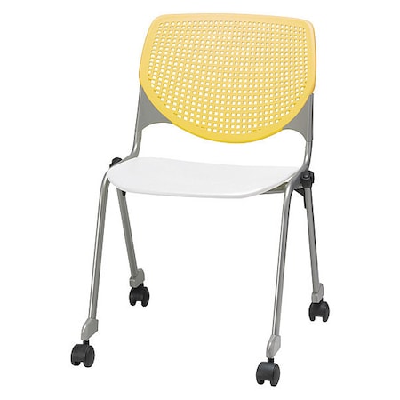 Kfi Poly Stack Chair, Yellow Back CS2300-BP12-SP08