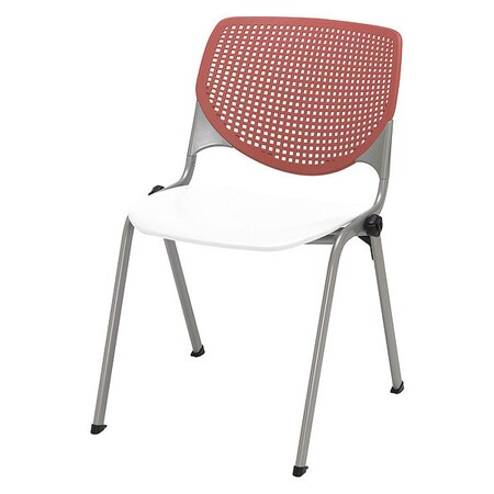 Kfi Poly Stack Chair, Coral Back 2300-BP41-SP08