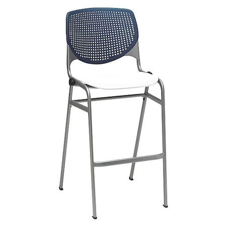 Kfi Poly Stack Barstool, Navy Back BR2300-BP03-SP08