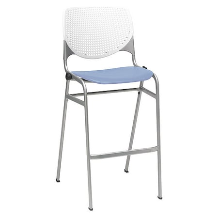 Kfi Poly Stack Barstool, Peri Blue Seat BR2300-BP08-SP20