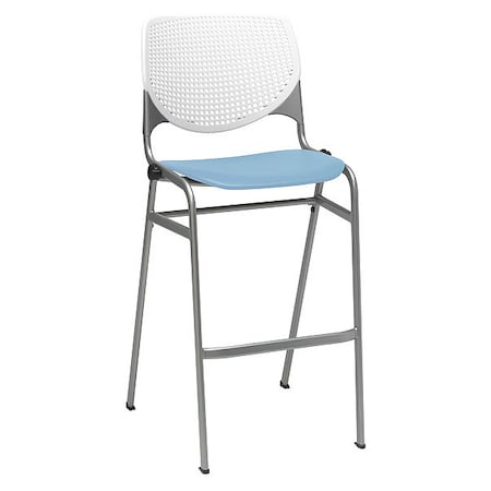 Kfi Poly Stack Barstool, Sky Blue Seat BR2300-BP08-SP35