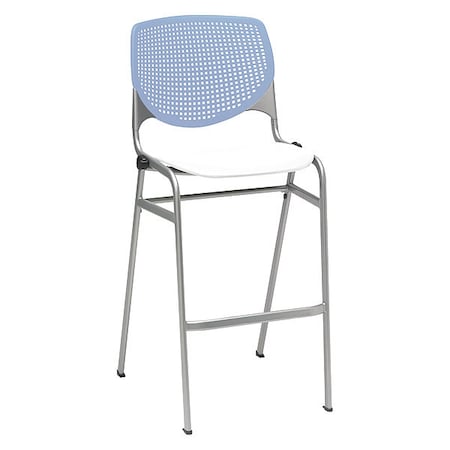 Kfi Poly Stack Barstool, Peri Blue Back BR2300-BP20-SP08