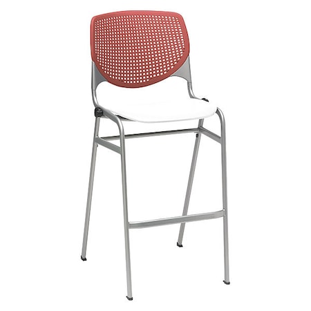 Kfi Poly Stack Barstool, Coral Back BR2300-BP41-SP08