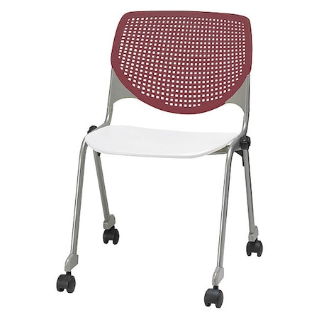 Kfi Poly Stack Chair, Burgundy Back CS2300-BP07-SP08