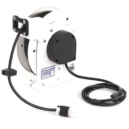 Kh Industries Cord Reel, 12 AWG, White Reel Color, 35 ft Length RTAN3LW-WC515-J12H