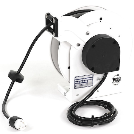Kh Industries Cord Reel, NEMA 5-15P, 12 AWG, White Reel Color, 35 ft Length RTAN3LW-WCL515-J12H