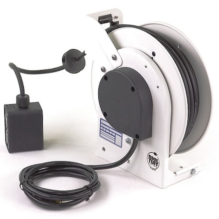 Kh Industries Cord Reel, 12 AWG, White Reel Color, 25 ft Length RTAN3LW-WDD515-J12F