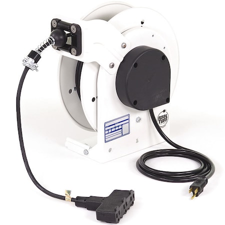 Kh Industries Cord Reel, 16 AWG, White Reel Color, 25 ft Length RTAN3LW-WTT515-B16F