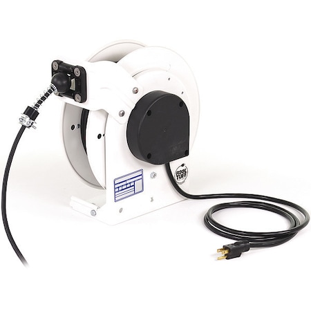 Kh Industries Cord Reel, 16 AWG, White Reel Color, 50 ft Length RTAN3LW-WW-B16K