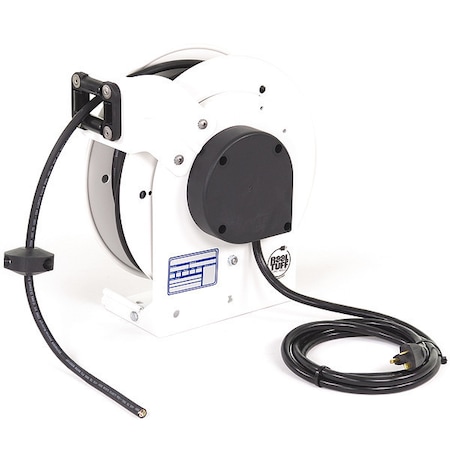Kh Industries Cord Reel, NEMA 5-20P, 12 AWG, White Reel Color, 25 ft Length RTAN3LW-WW-J12F
