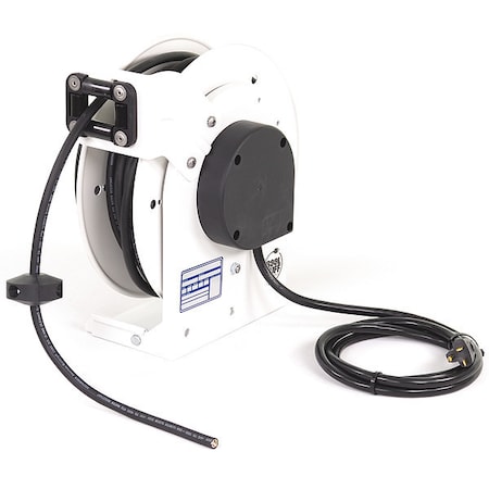 Kh Industries Cord Reel, NEMA 5-20P, 12 AWG, White Reel Color, 35 ft Length RTAN3LW-WW-J12H